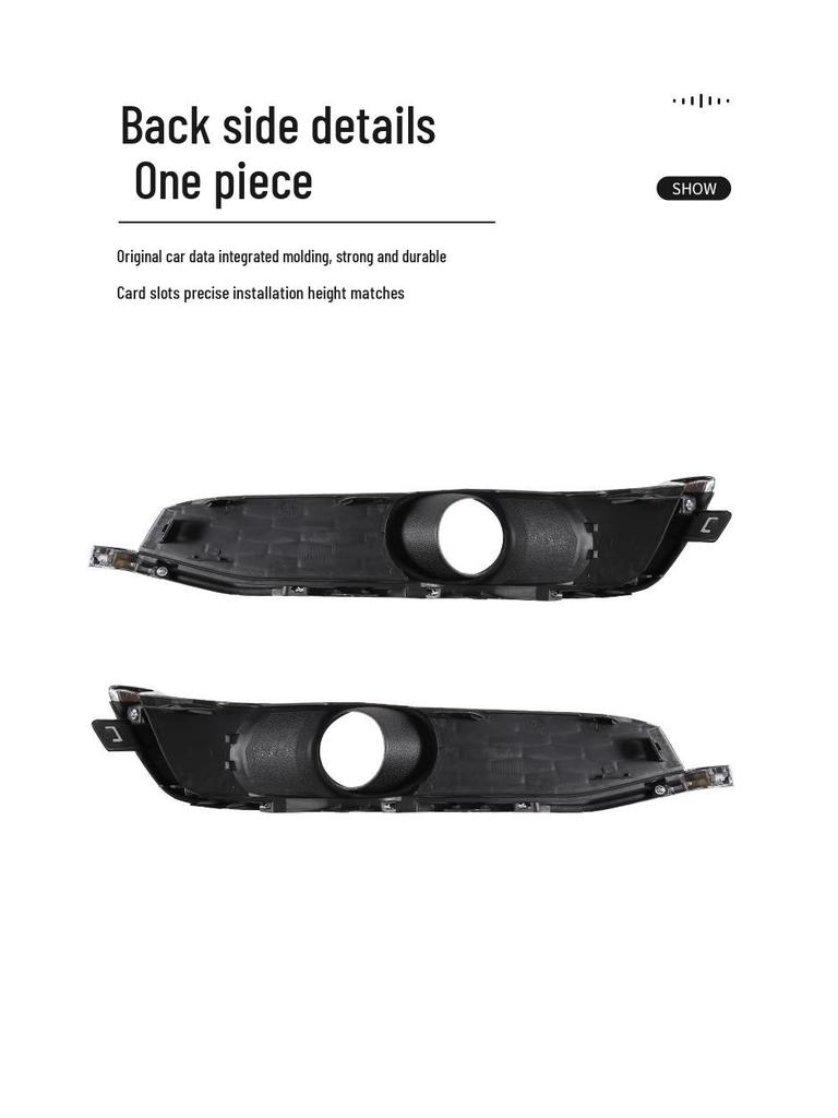 Fog Light Grille Trim for 2016-2017 Honda Crider - Front Bumper Protector Frame