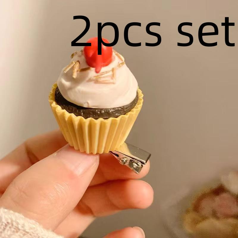 Neue Schöne Mini Kawaii Cartoon Rosa Kuchen Serie Harz Haarnadel Zubehör