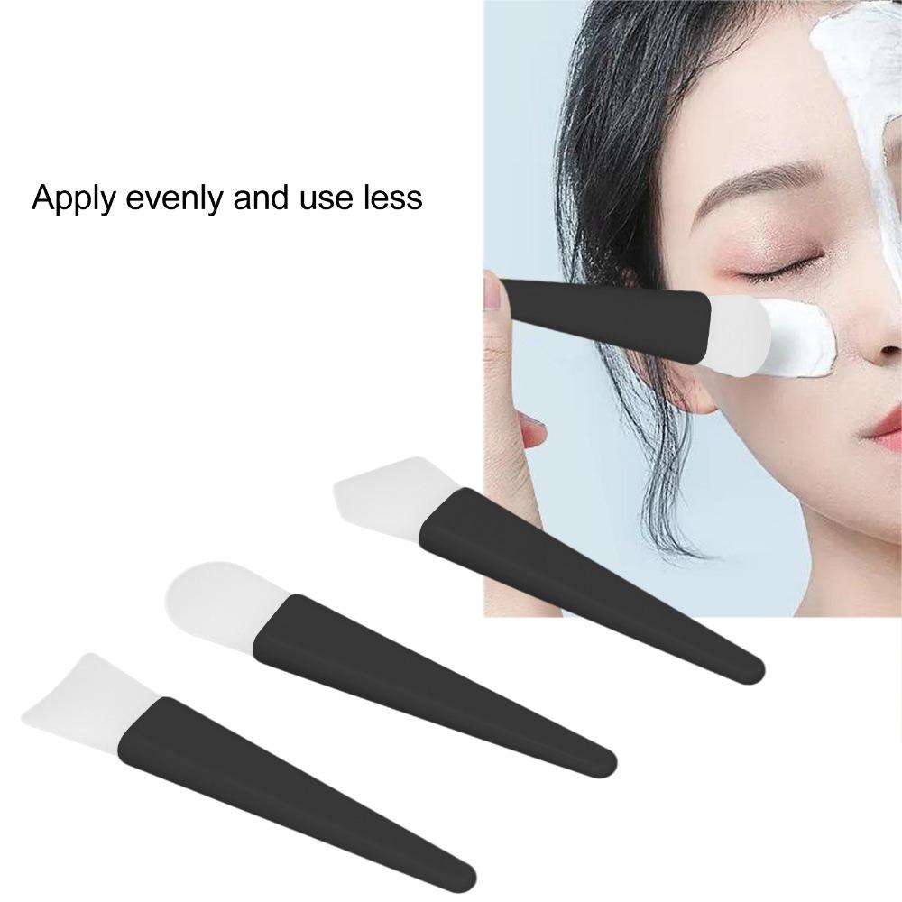 3pcs Easy to Clean Silicone Brush Applicator Kit Reusable Makeup Brush Travel Use чёрный