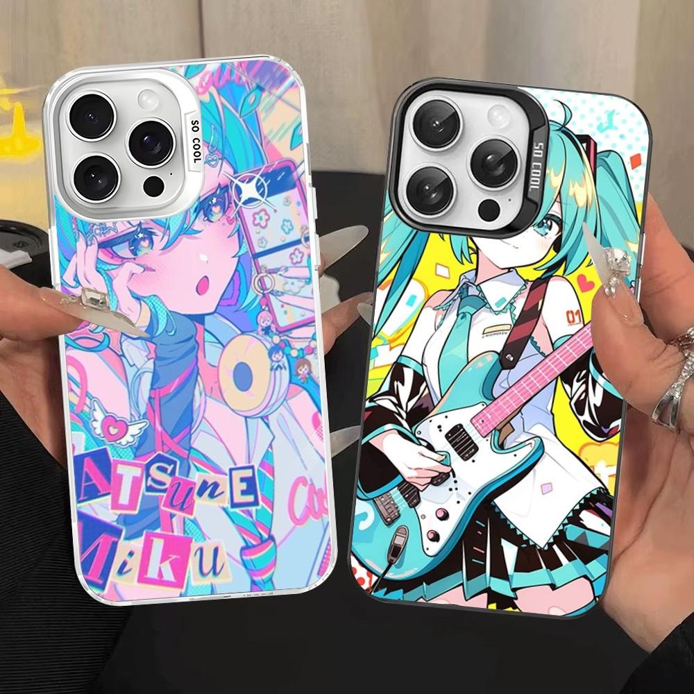 Cartoon Kawaii H-Hatsune Cute M-Miku Phone Case For IPhone 16 15 14 13 12 11 Pro Max X XR XSMAX 8 7 Matte Shockproof Back Cover