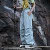 Women Hiking Pant Autumn Outdoor Sports Waterproof Paratrooper Pants Elastic Waist Camping Trousers Solid Cycling Fishing Pants