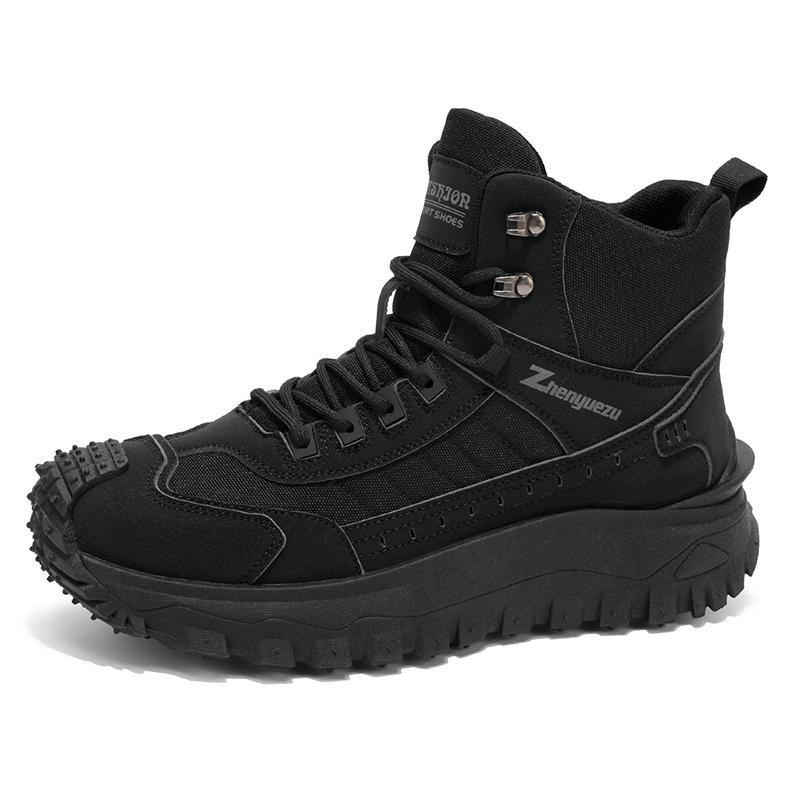 2026 New men's hiking boots, high top combat training boots, anti slip snow boots, field desert boots, outdoor cycling shoes