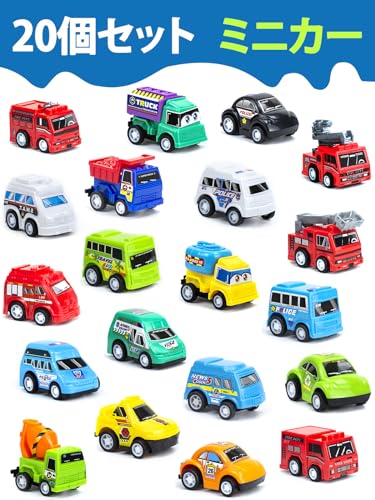 Huang Yem 20-Piece Miniature Construction Vehicle Cars, Excavators, Super Variety of Working Vehicles, Pull-Back Function, Kids Toys, Gifts, Birthday