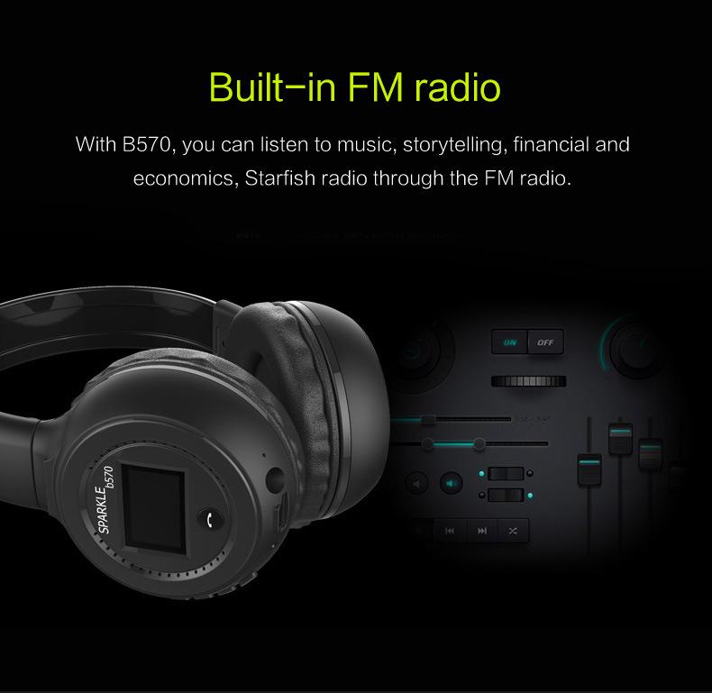 Grenzüberschreitende 570 Over-Ear Bluetooth-Kopfhörer mit MP3, Stereoklang und integriertem Mikrofon