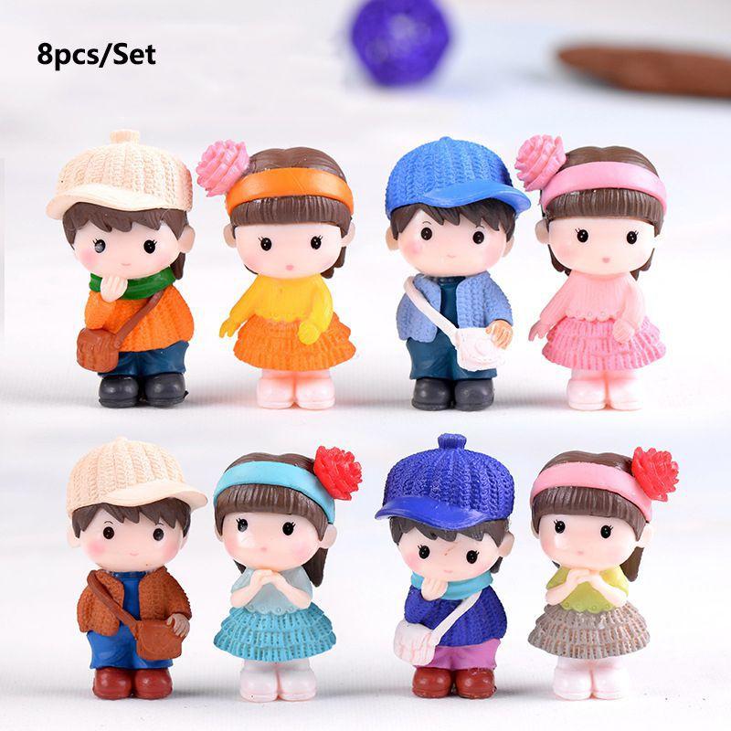 

Пара Влюбленных Фигурки Фигурки Миниатюрный Пейзаж Поделки Орнамент Украшение 8pcs/Set