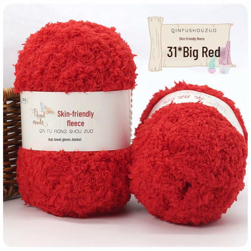 50g Fluffy Coral Velvet Yarn: Skin-Friendly, 3-Strand for DIY Knitting, Hand-Knitted Scarves & Crafts
