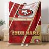 Name Custom SF 49ers Print Flannel Blanket High Quality Warm Comfortable Cover for All Seasons Perfect for Gifts Home Decor