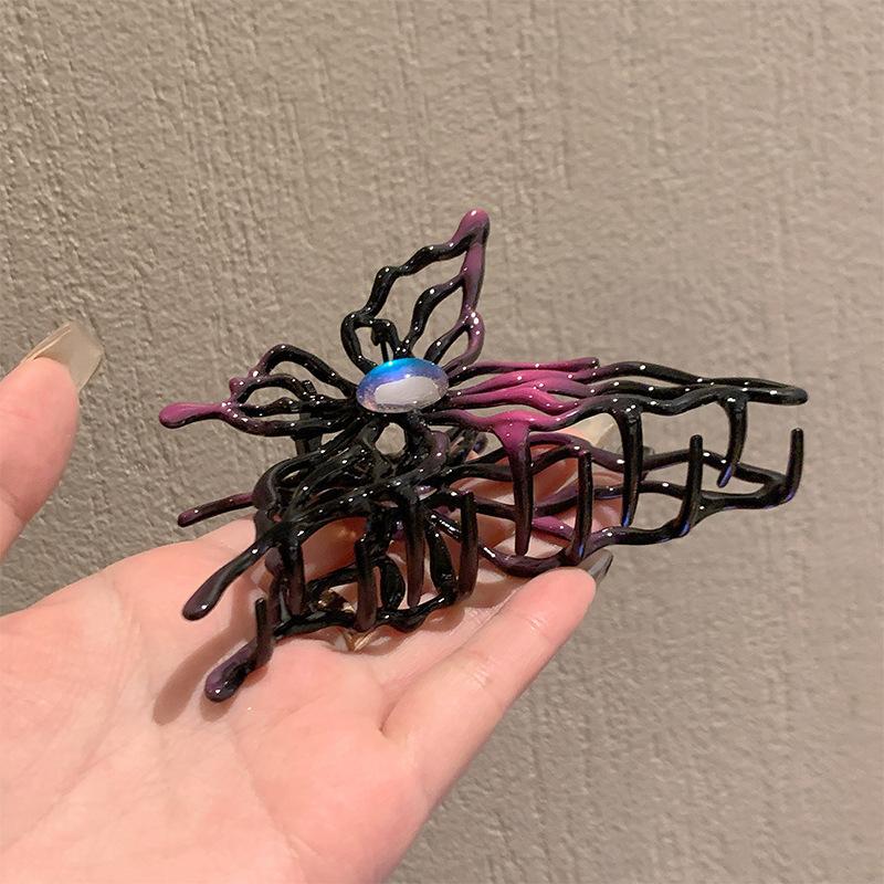 

Новый милый крутой полый зажим-бабочка Женский градиентный дизайн Стразы Зажим-акула Аксессуары для волос Spice Girls