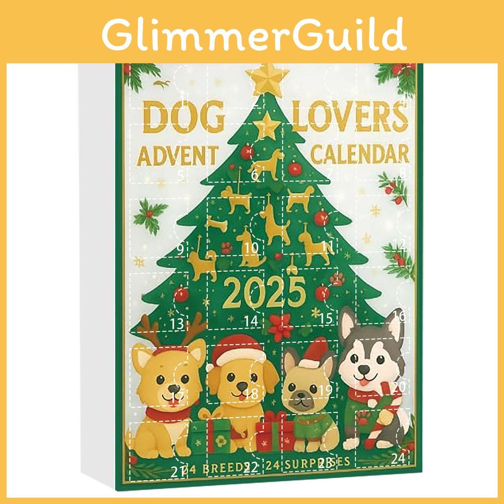 Dog Themed Advent Calendar With Acrylic Accessories For Christmas Home Decor And Gifts