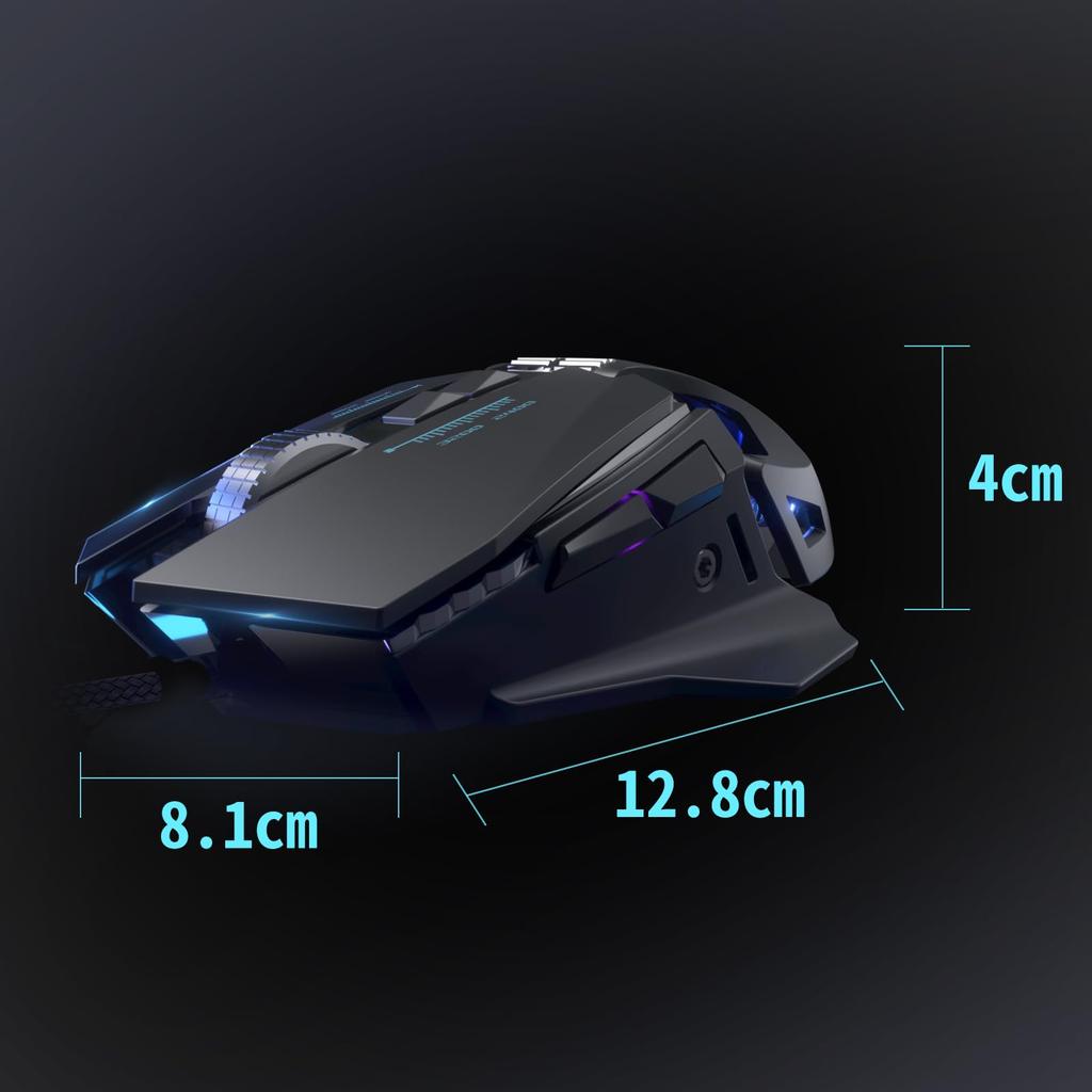 CYD C300 PRO Gaming Weight 12800 7 Programmable Wired LED PC Ergonomic Optical USB Wired Gaming Compatible with Windows Mac Mouse, Adjustable, DPI,