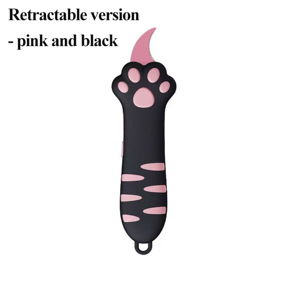 Plastic Material Cat Paw Box Cutter Cartoon Design Retractable Cat Knife  School Supplies