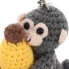 Cute Crochet Monkey Banana Keychain Handmade Knitted Animal Bag Charm Backpack Pendant Key Holder Lovely Gifts