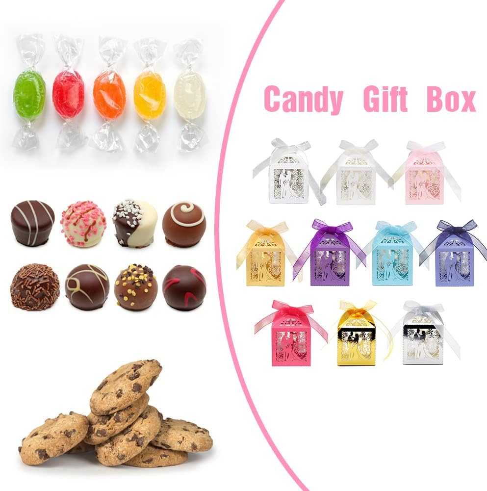 Cutii de bomboane de nuntă Cutii de bomboane pentru favoruri de nuntă Petreceri de nuntă Favors Decorațiuni Decupate cu laser Dantelă luxoasă decupată Pentru favoruri de petrecere