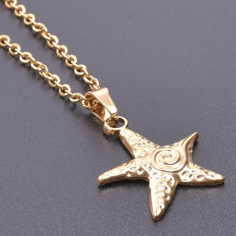 Star Necklace Y2K for Teen Girls Women Starfish Pendant Summer Jewelry Starfish Ocean Sea-Life Necklace Clavicle Chain