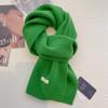 Pure wool scarf women's winter high-end solid color couple scarf men's new warm and versatile knitted scarf