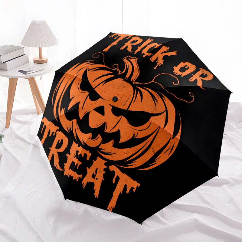 1 Stück Halloween Süßes oder Saures Regenschirm mit Kunststoffgriff, Geeignet für alle Jahreszeiten Zuhause Reise Outdoor-RegenschirmDD1080