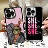 Girl Boss Lady Rosa Beschichtung Handyhülle Für Iphone 16 17 Pro Max Air 16E 14 15 Plus 12 13 Mini Anti-Fall Airbag Abdeckung