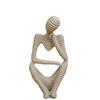 24cm Abstract Art Thinker Statue Thinking of You Figurine Natural Sandstone Crfats Sculpture Modern Home Office Desk Decor