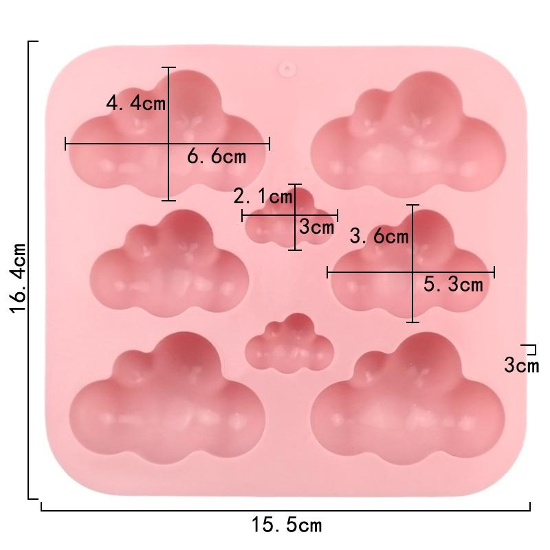 8-Cavity Cloud Shaped Silicone Candy Mould Chocolate Pudding Dessert Cake Baking Mould Kitchen Tool Candle Soap Making