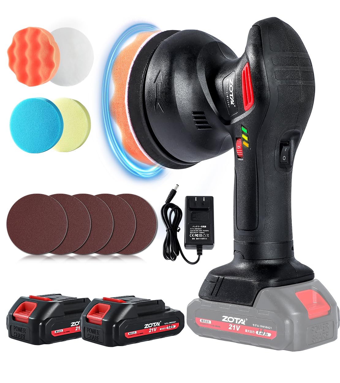 

ZOTA Car 125mm Cordless Polisher for 21V Makita 18V 6600 Professional Recommended Polisher, Double-Action Cars, 5-Inch, Electric, Compatible, RPM,