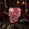 Einzigartiges Kreatives Geschenk Gotischer Totenkopf Wandvase, Transluzentes Harz Rosa Pflanzgefäß, Halloween Schreibtisch Dekoration Ornament, für Trockenblumen Heimfotografie