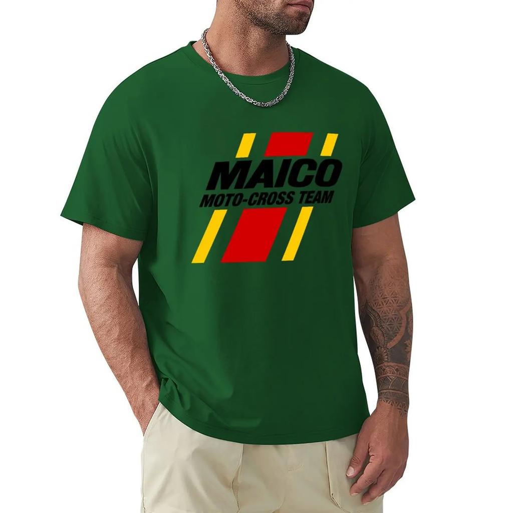 Maico Motocross Team Graphic W Red Yellow Stripes Tshirt Aesthetic Clothes Customizeds Blanks Unisexs Clothing Short Sleeve