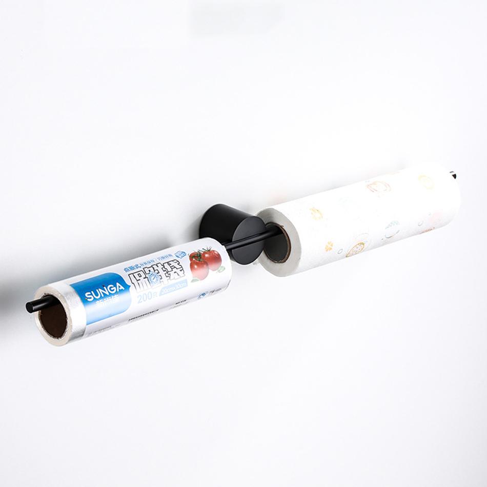 Towel Bar for Bathroom Kitchen Wall Hanger Black White Wood Gold Bath Towel Holder Rack Shelf Storage Space Aluminum 40 50cm