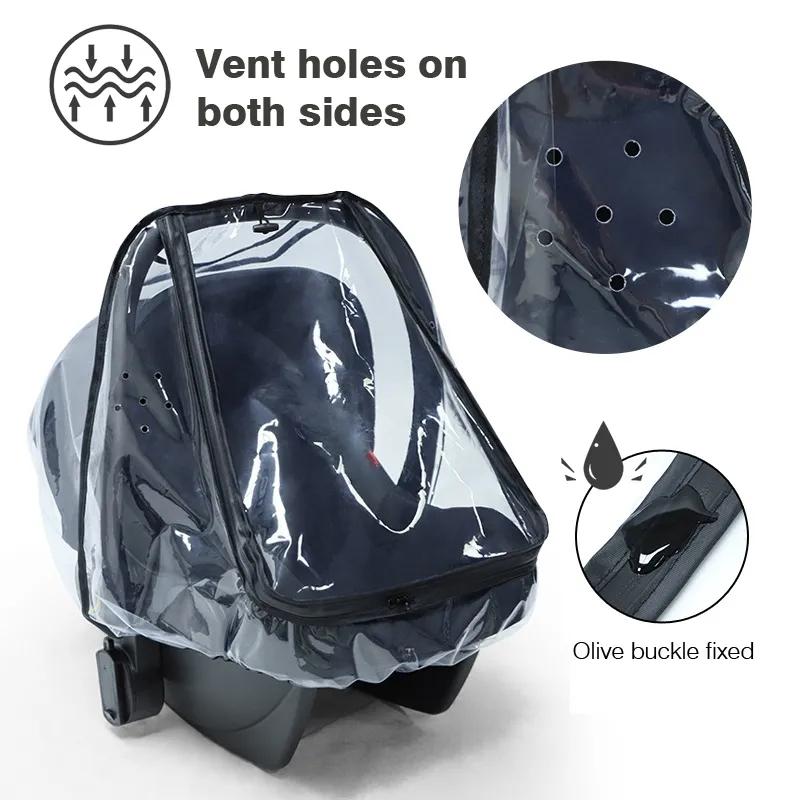 Baby Safety Seat Rain Cover Transparent Basket Rain Cover Going Out Cradle Stroller Rain Cover Dust Cover Going Out Safety Chair