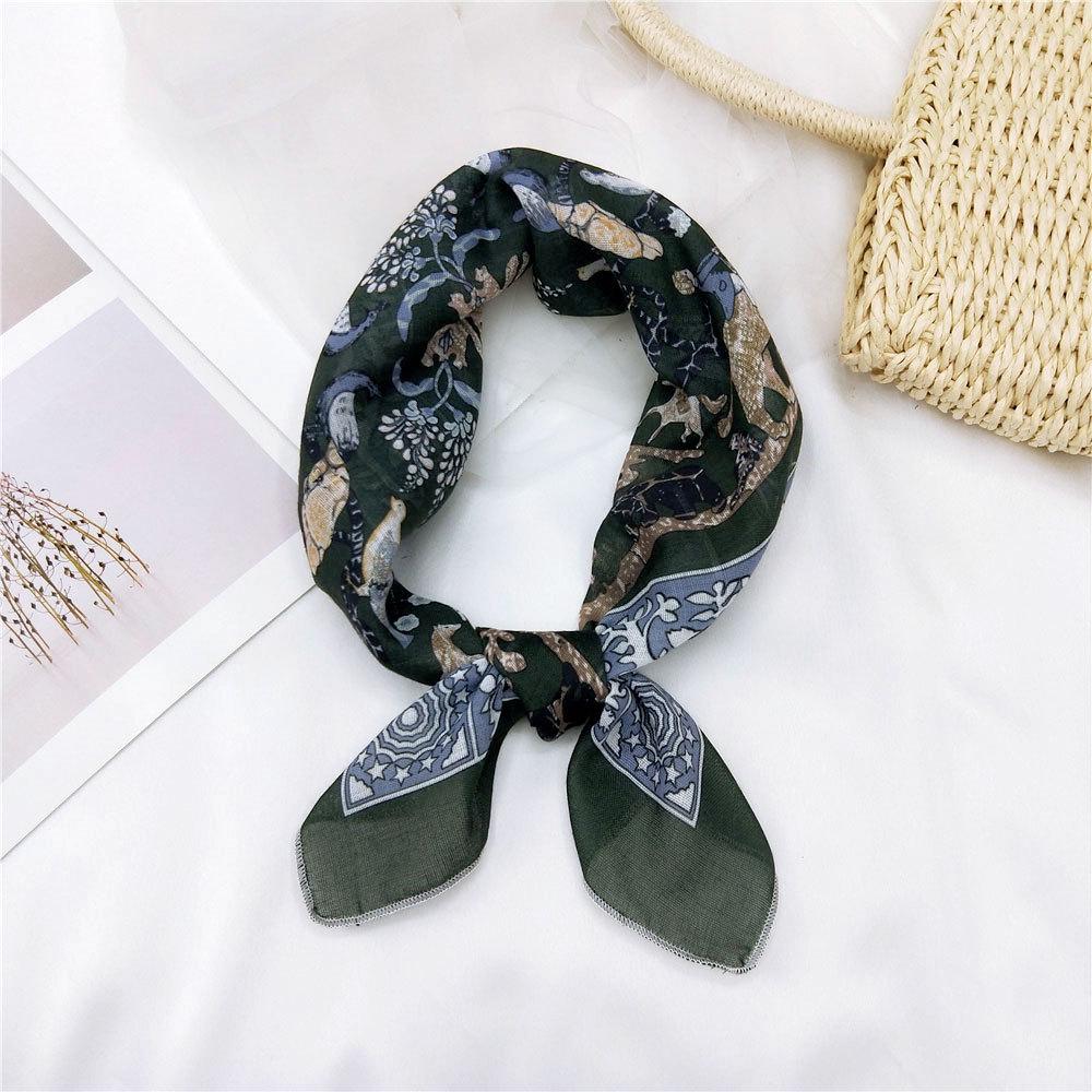 Versatile Cotton Linen Silk Scarf: Spring & Autumn Unisex Small Square Neck & Head Accessory