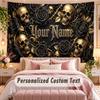 Skull Gothic (397) Theme Wall Tapestry Customized With Name Text Personalized Hanging Tapestry For Bedroom Living Room Decor