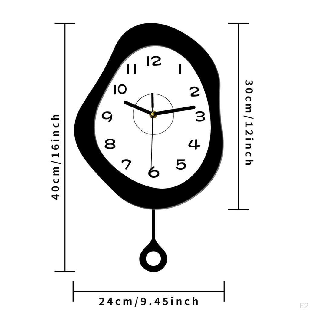 Wall Clock Hanging Easy Read Silent with Pendulum for Office Home Bedroom