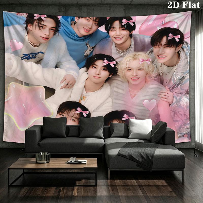 SKZ Wall tapestry, aesthetic printed fabric blanket, suitable for bedroom, living room, and home decor.