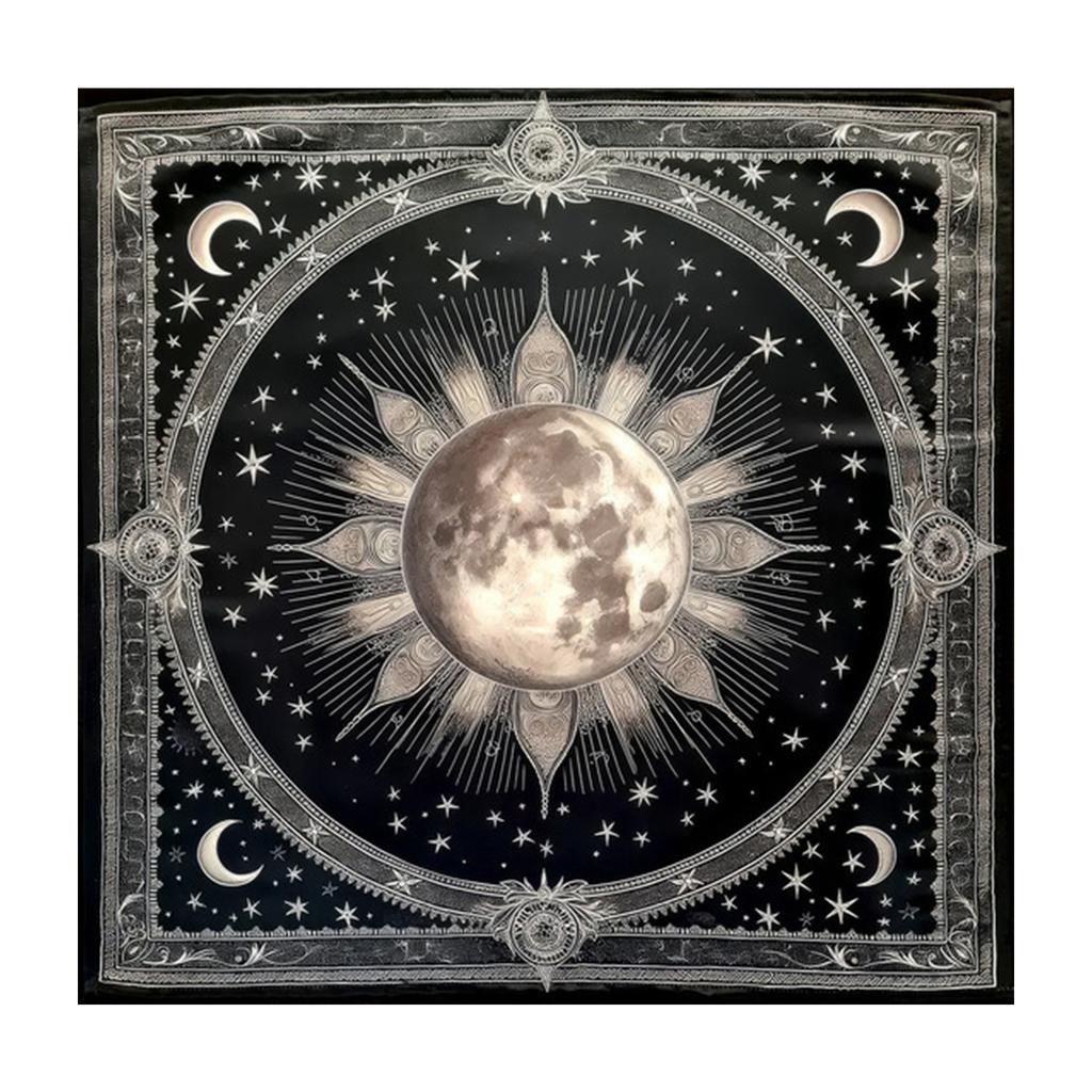 Divinations Tablecloth Moon Planet Astrology Tarot Card Tablecloth Altars Cloth Divinations Board Game Accessory