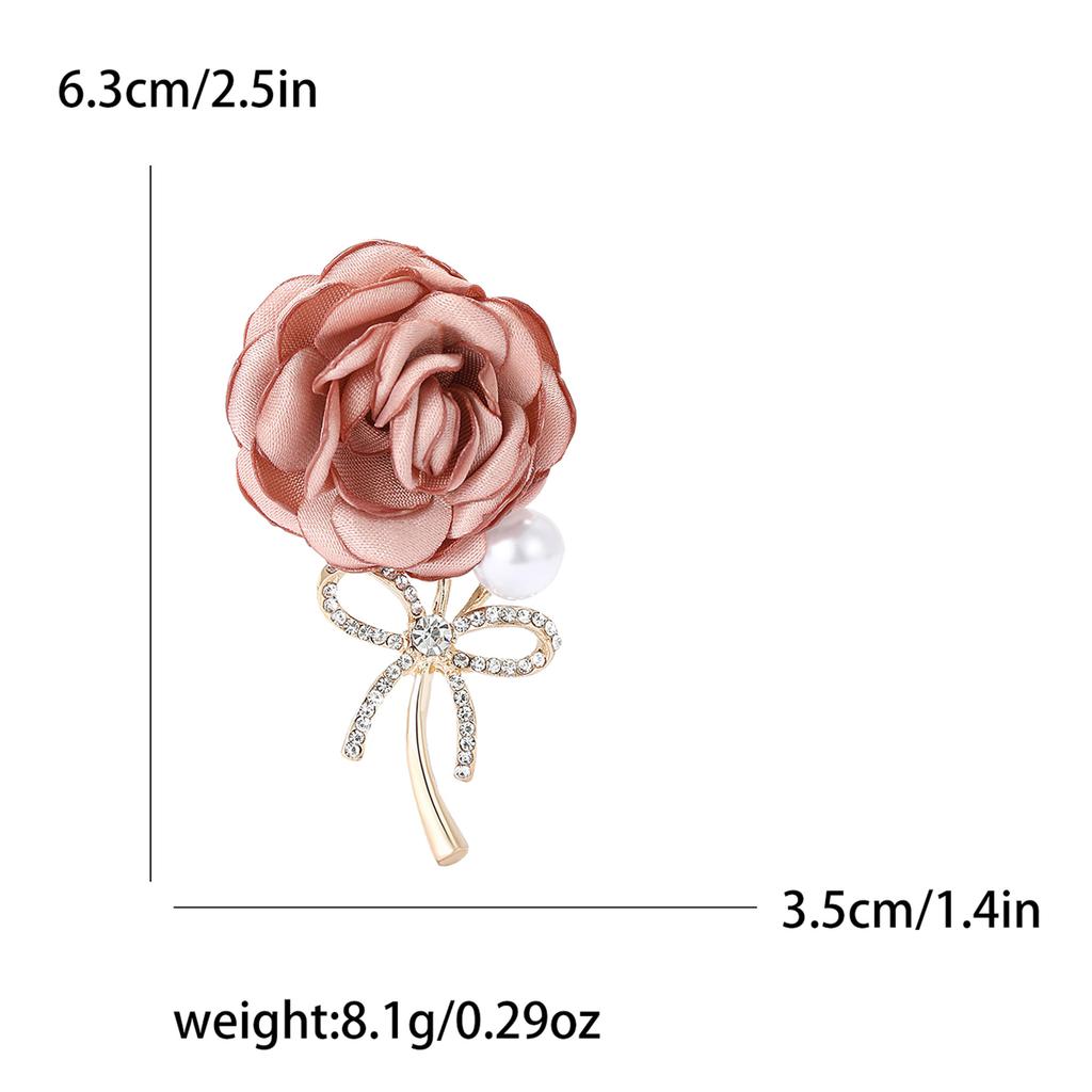 Delicate Alloy Fabric Rose Brooch Temperament Versatile Women'S Suit Coat Corsage Jewelry Pin