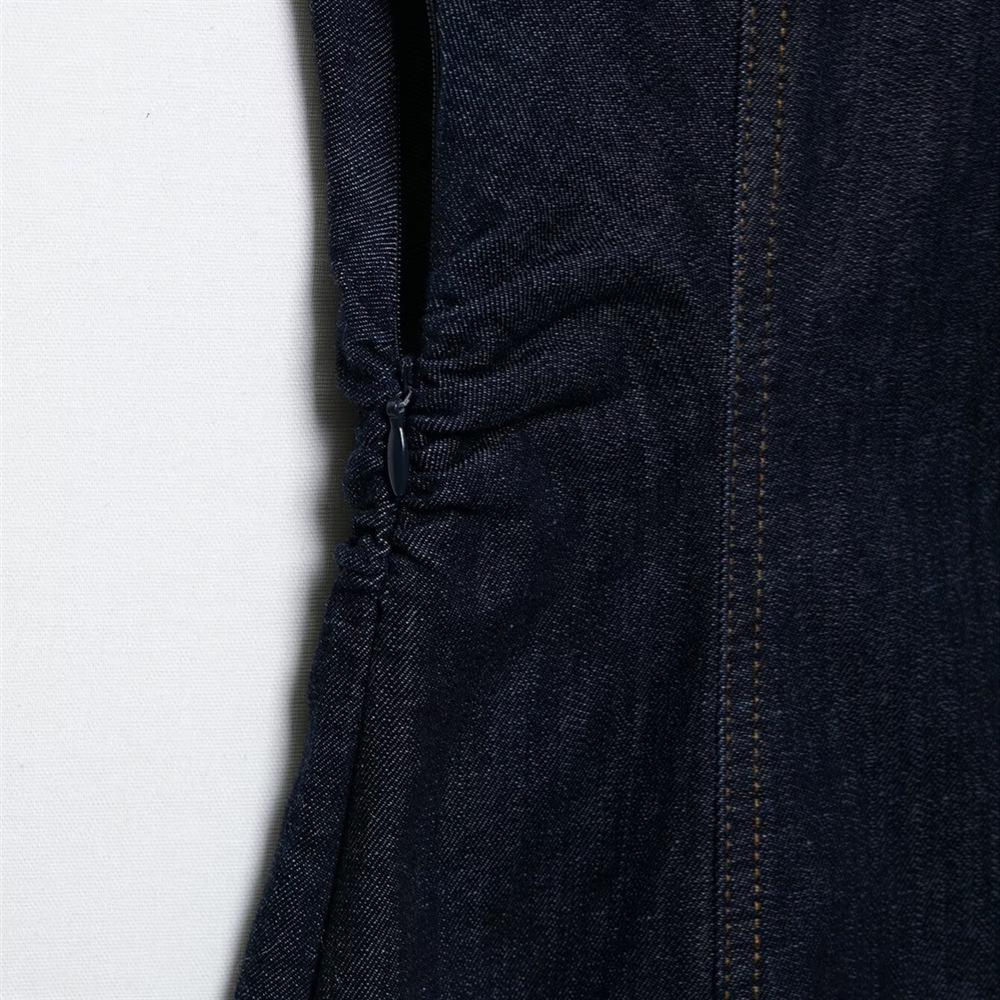 2025 Spring/Summer Women's Slim Fit Sleeveless Denim Dress with Simple Lapel