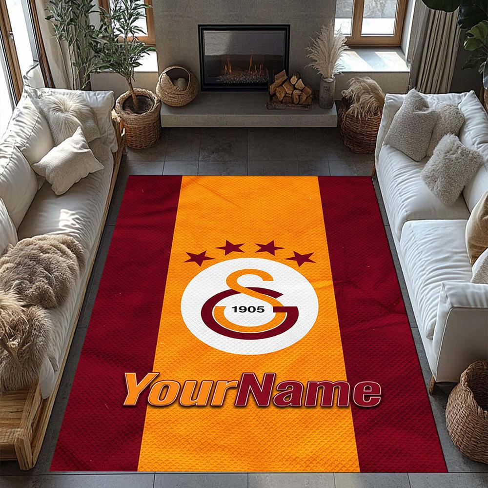 Galatasaray 28 Customize Your Name Area Rug Suitable for Living Rooms Balcony Kitchen Study Room Anti-slip Rug Decorate Offices