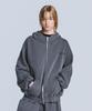Ten Past Seven Vintage Washed Pigment Zip-Up Hoodie - Charcoal