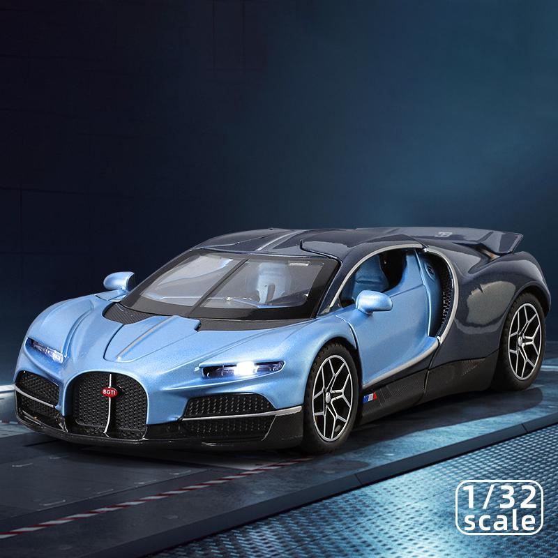 1/32 Scale Bugatti Tourbillon Alloy Super Sports Car Model, with Sound and Light Children's Toy Car, Suitable for Giving Gifts To Boys
