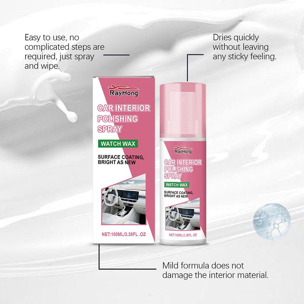 100ml Car Cleaning Polishing Cleaner For Cars Polishing Cleaner Car Interior Long-Lasting Gloss For Door Panels Car Seats