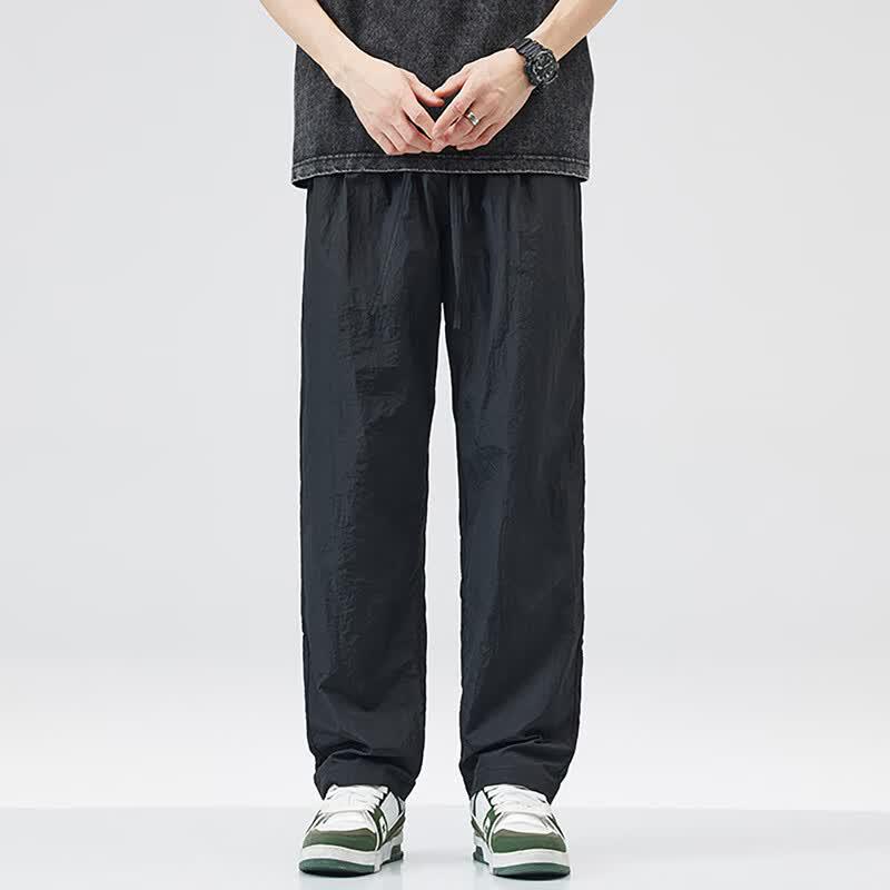PLAYBOY Men's Ice Silk Loose Straight Quick-Dry Casual Pants