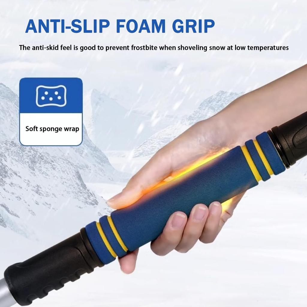 Extendable Snow Brush & Ice Scraper For Car Windshield – 25" To 31.5" Telescoping Handle, Scratch-Free Bristles, Foam Grip, For Cars, Trucks & SUVs