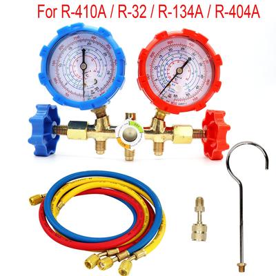 R410A R134a R32 R404A  AC Manifold Gauge Set HVAC Diagnostic Freon Charging Tool for Auto Household Refrigerant Quick Couplers