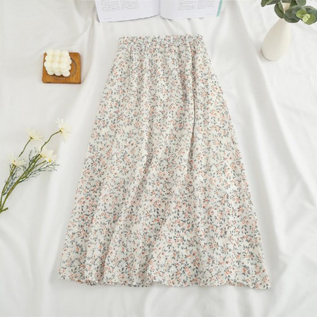Women's Fashion And All-match Spring And Summer Casual Retro Temperament Floral Skirt