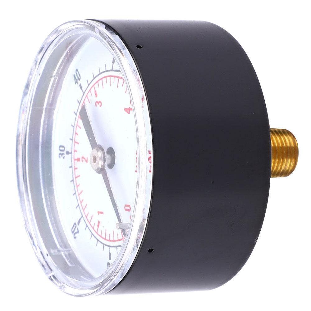 Pressure Gauge 50mm 1Celsius8 BSPT Back Connection for Water Oil Gas (0-15PSI 0-1Bar)