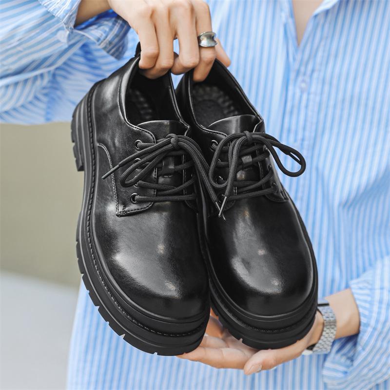 

Мужская обувь деловая обувь 2025 весна платформа туфли для платья повседневная кожаная обувь мужская обувь 14404-J 44 чёрный