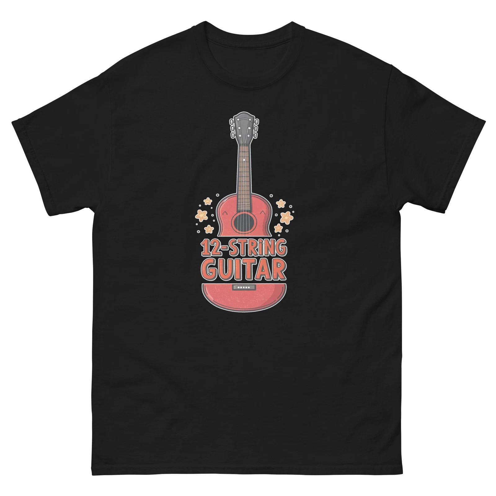 12-String Guitar Musical Instrument Illustration T-Shirt S