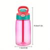 480ml Kids Water Cup With Straw Cartoon Leakproof Plastic Water Bottles Outdoor Portable Drink Student School Child Cute Cup