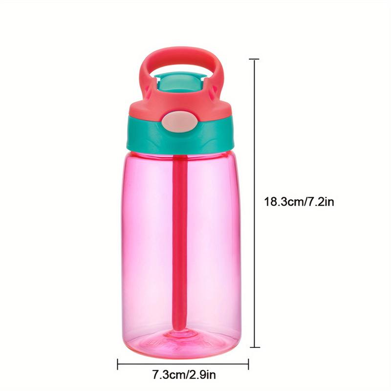 480ml Kids Water Cup With Straw Cartoon Leakproof Plastic Water Bottles Outdoor Portable Drink Student School Child Cute Cup