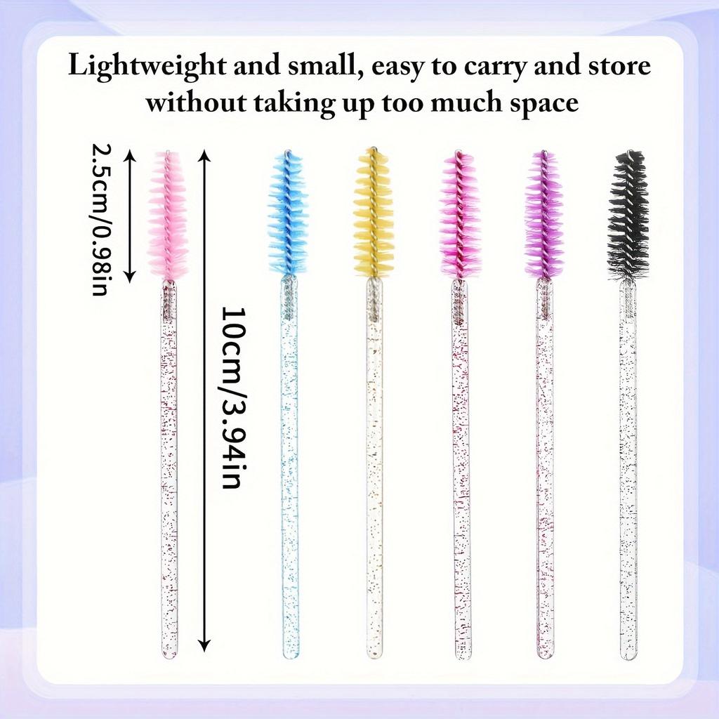 50pcs Disposable Eyelash Mascara Brushes Soft Polyester Bristles Elegant Beauty Accessories Eyelash Extensions Eyebrow Styling