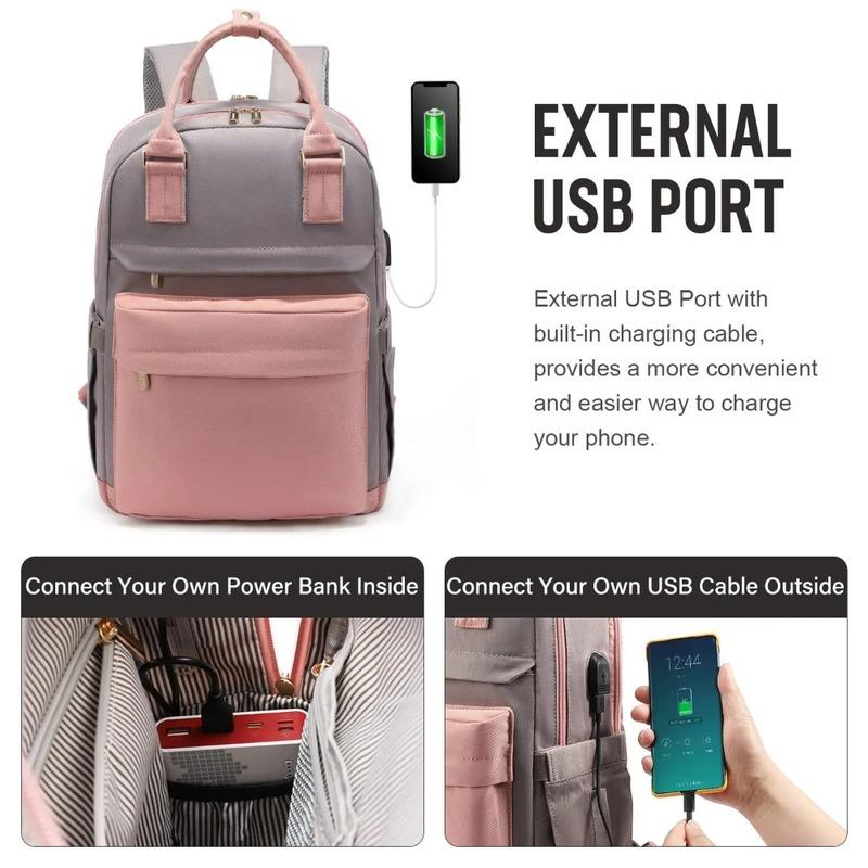 2026 Designer Large Capacity Laptop Backpack Fashion Travel Daypack for Women Men Waterproof USB Charging College Work Bag